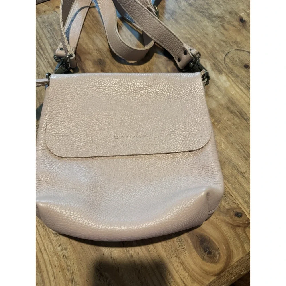 CALMA Genuine Leather Crossbody Bag Blush Pink Handcrafted in Spain